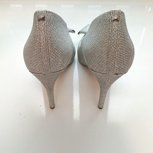 Ted Baker Silver Glitter Metallic Bow Detail Pointed Toe Linesm Pumps Size 38.5 - Picture 6 of 11
